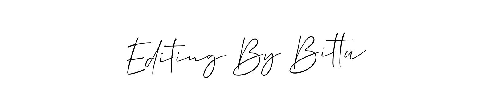 if you are searching for the best signature style for your name Editing By Bittu. so please give up your signature search. here we have designed multiple signature styles  using Allison_Script. Editing By Bittu signature style 2 images and pictures png