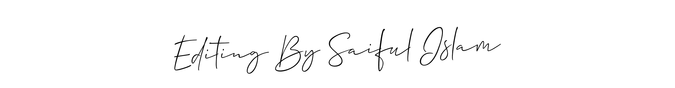 Allison_Script is a professional signature style that is perfect for those who want to add a touch of class to their signature. It is also a great choice for those who want to make their signature more unique. Get Editing By Saiful Islam name to fancy signature for free. Editing By Saiful Islam signature style 2 images and pictures png