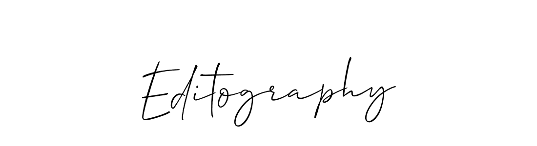 Design your own signature with our free online signature maker. With this signature software, you can create a handwritten (Allison_Script) signature for name Editography. Editography signature style 2 images and pictures png