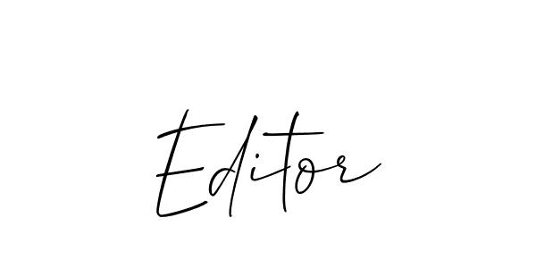 How to make Editor signature? Allison_Script is a professional autograph style. Create handwritten signature for Editor name. Editor signature style 2 images and pictures png