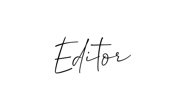 How to make Editor signature? Allison_Script is a professional autograph style. Create handwritten signature for Editor name. Editor signature style 2 images and pictures png