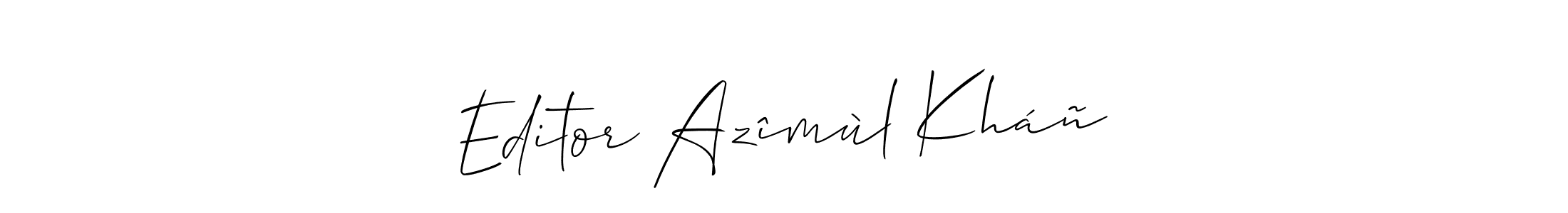 Allison_Script is a professional signature style that is perfect for those who want to add a touch of class to their signature. It is also a great choice for those who want to make their signature more unique. Get Editor Azîmùl Kháñ name to fancy signature for free. Editor Azîmùl Kháñ signature style 2 images and pictures png