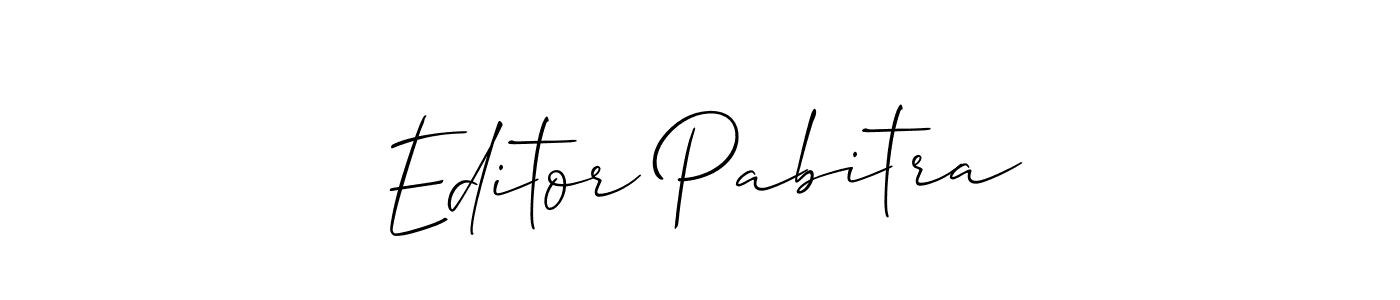 Design your own signature with our free online signature maker. With this signature software, you can create a handwritten (Allison_Script) signature for name Editor Pabitra. Editor Pabitra signature style 2 images and pictures png