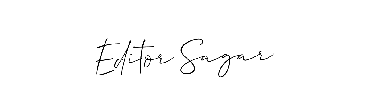 Make a beautiful signature design for name Editor Sagar. With this signature (Allison_Script) style, you can create a handwritten signature for free. Editor Sagar signature style 2 images and pictures png