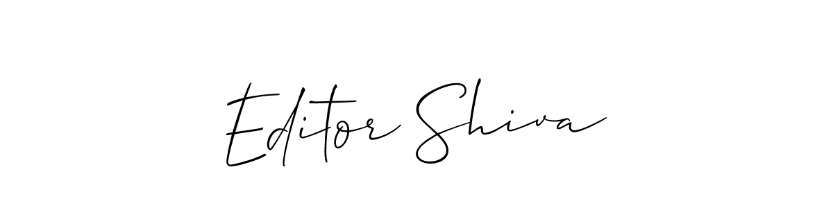 How to make Editor Shiva name signature. Use Allison_Script style for creating short signs online. This is the latest handwritten sign. Editor Shiva signature style 2 images and pictures png