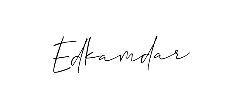 Also You can easily find your signature by using the search form. We will create Edkamdar name handwritten signature images for you free of cost using Allison_Script sign style. Edkamdar signature style 2 images and pictures png