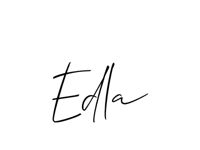 Create a beautiful signature design for name Edla. With this signature (Allison_Script) fonts, you can make a handwritten signature for free. Edla signature style 2 images and pictures png