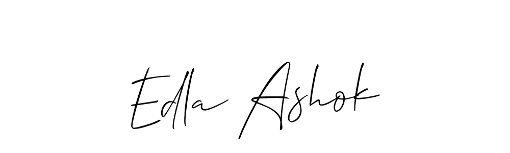 Make a short Edla Ashok signature style. Manage your documents anywhere anytime using Allison_Script. Create and add eSignatures, submit forms, share and send files easily. Edla Ashok signature style 2 images and pictures png