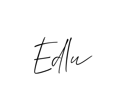 Design your own signature with our free online signature maker. With this signature software, you can create a handwritten (Allison_Script) signature for name Edlu. Edlu signature style 2 images and pictures png