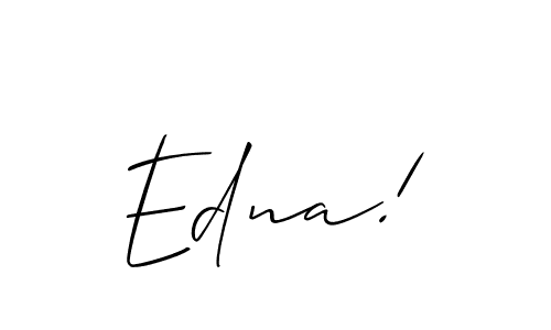 The best way (Allison_Script) to make a short signature is to pick only two or three words in your name. The name Edna! include a total of six letters. For converting this name. Edna! signature style 2 images and pictures png