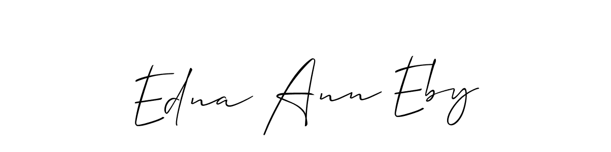 Allison_Script is a professional signature style that is perfect for those who want to add a touch of class to their signature. It is also a great choice for those who want to make their signature more unique. Get Edna Ann Eby name to fancy signature for free. Edna Ann Eby signature style 2 images and pictures png