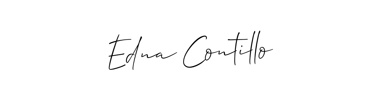 How to make Edna Contillo name signature. Use Allison_Script style for creating short signs online. This is the latest handwritten sign. Edna Contillo signature style 2 images and pictures png