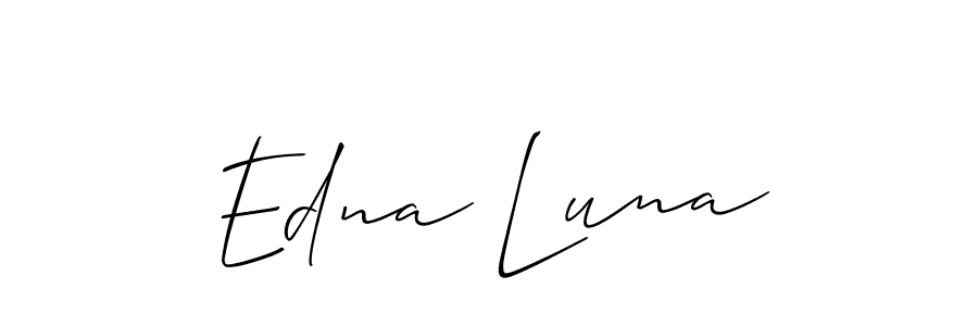 Check out images of Autograph of Edna Luna name. Actor Edna Luna Signature Style. Allison_Script is a professional sign style online. Edna Luna signature style 2 images and pictures png