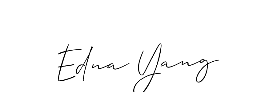 How to make Edna Yang name signature. Use Allison_Script style for creating short signs online. This is the latest handwritten sign. Edna Yang signature style 2 images and pictures png