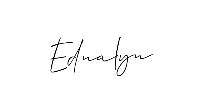 How to make Ednalyn signature? Allison_Script is a professional autograph style. Create handwritten signature for Ednalyn name. Ednalyn signature style 2 images and pictures png