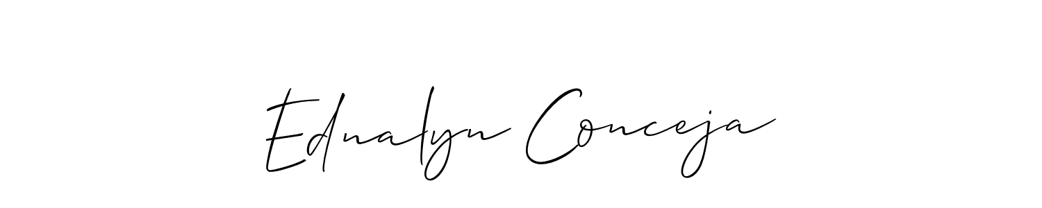 How to make Ednalyn Conceja signature? Allison_Script is a professional autograph style. Create handwritten signature for Ednalyn Conceja name. Ednalyn Conceja signature style 2 images and pictures png