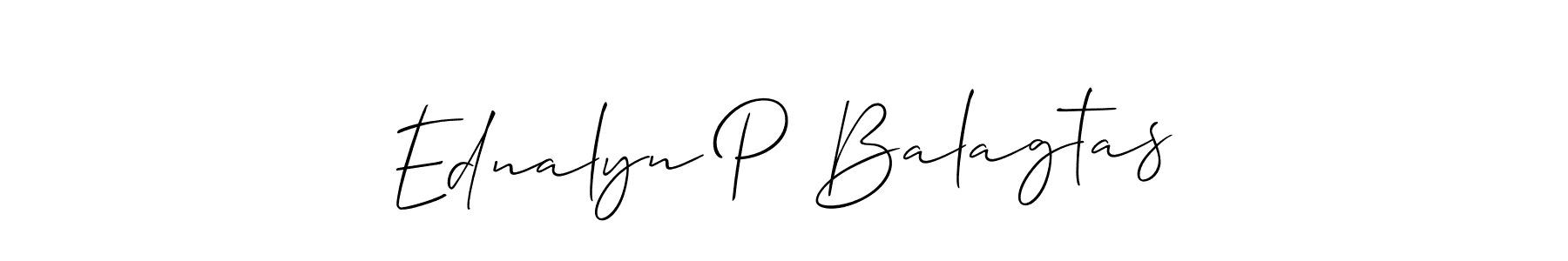 Ednalyn P Balagtas stylish signature style. Best Handwritten Sign (Allison_Script) for my name. Handwritten Signature Collection Ideas for my name Ednalyn P Balagtas. Ednalyn P Balagtas signature style 2 images and pictures png