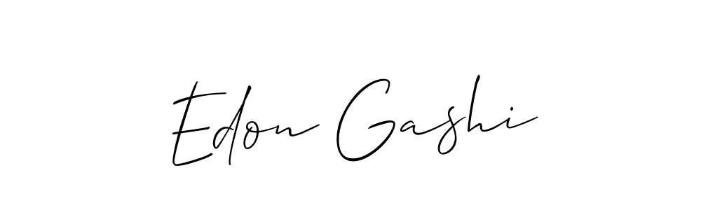 How to make Edon Gashi name signature. Use Allison_Script style for creating short signs online. This is the latest handwritten sign. Edon Gashi signature style 2 images and pictures png