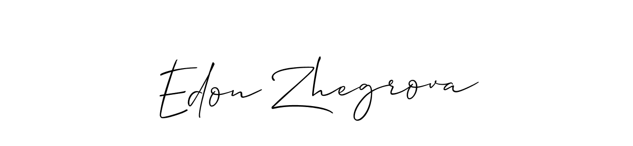 The best way (Allison_Script) to make a short signature is to pick only two or three words in your name. The name Edon Zhegrova include a total of six letters. For converting this name. Edon Zhegrova signature style 2 images and pictures png