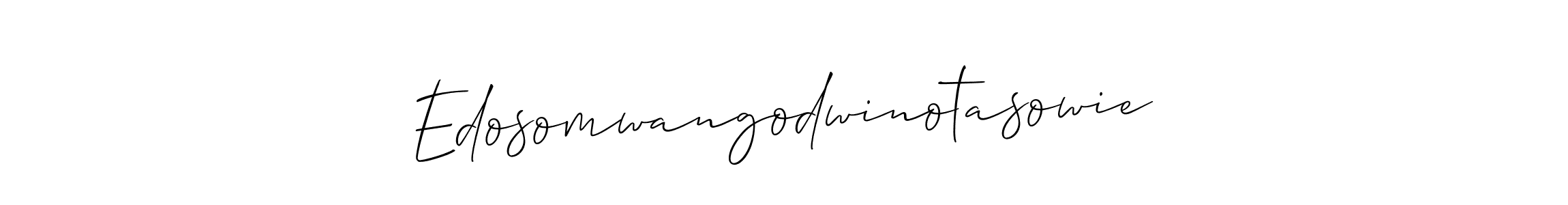 Also You can easily find your signature by using the search form. We will create Edosomwangodwinotasowie name handwritten signature images for you free of cost using Allison_Script sign style. Edosomwangodwinotasowie signature style 2 images and pictures png
