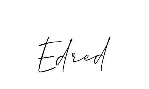 How to make Edred signature? Allison_Script is a professional autograph style. Create handwritten signature for Edred name. Edred signature style 2 images and pictures png