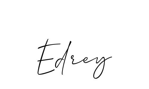 Use a signature maker to create a handwritten signature online. With this signature software, you can design (Allison_Script) your own signature for name Edrey. Edrey signature style 2 images and pictures png