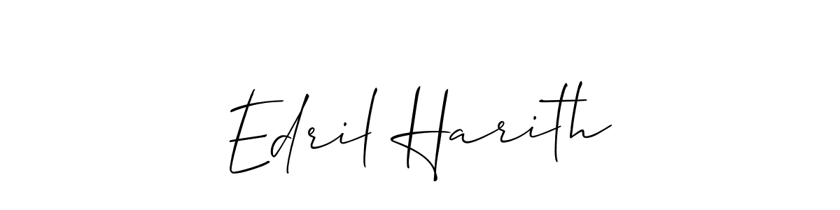 It looks lik you need a new signature style for name Edril Harith. Design unique handwritten (Allison_Script) signature with our free signature maker in just a few clicks. Edril Harith signature style 2 images and pictures png