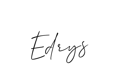 Use a signature maker to create a handwritten signature online. With this signature software, you can design (Allison_Script) your own signature for name Edrys. Edrys signature style 2 images and pictures png