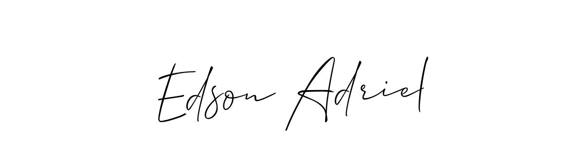Similarly Allison_Script is the best handwritten signature design. Signature creator online .You can use it as an online autograph creator for name Edson Adriel. Edson Adriel signature style 2 images and pictures png