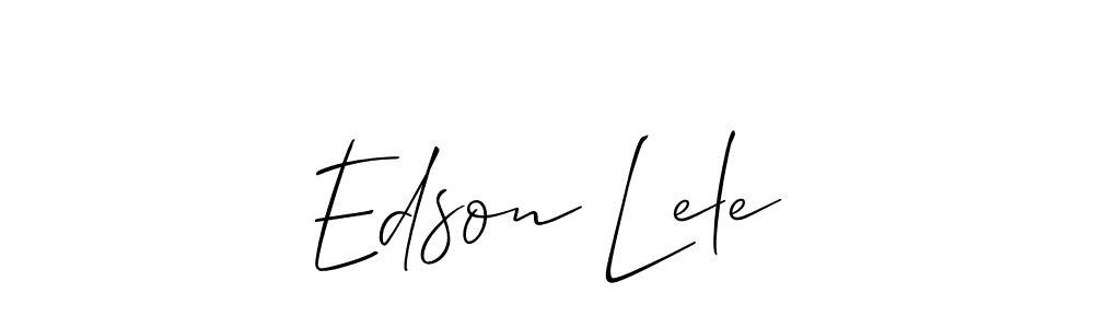 The best way (Allison_Script) to make a short signature is to pick only two or three words in your name. The name Edson Lele include a total of six letters. For converting this name. Edson Lele signature style 2 images and pictures png