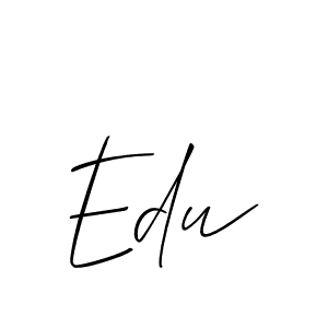 Create a beautiful signature design for name Edu. With this signature (Allison_Script) fonts, you can make a handwritten signature for free. Edu signature style 2 images and pictures png