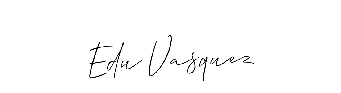 It looks lik you need a new signature style for name Edu Vasquez. Design unique handwritten (Allison_Script) signature with our free signature maker in just a few clicks. Edu Vasquez signature style 2 images and pictures png
