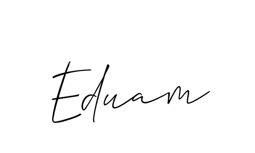 Eduam stylish signature style. Best Handwritten Sign (Allison_Script) for my name. Handwritten Signature Collection Ideas for my name Eduam. Eduam signature style 2 images and pictures png