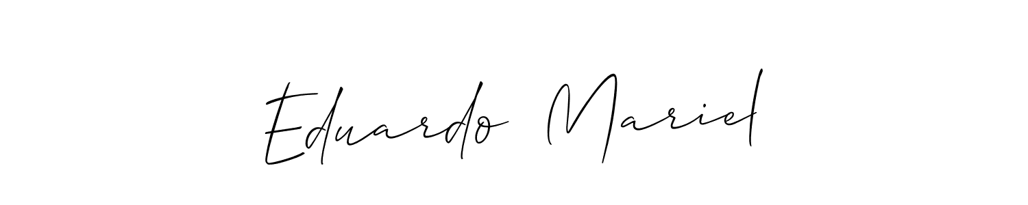 Make a beautiful signature design for name Eduardo  Mariel. With this signature (Allison_Script) style, you can create a handwritten signature for free. Eduardo  Mariel signature style 2 images and pictures png