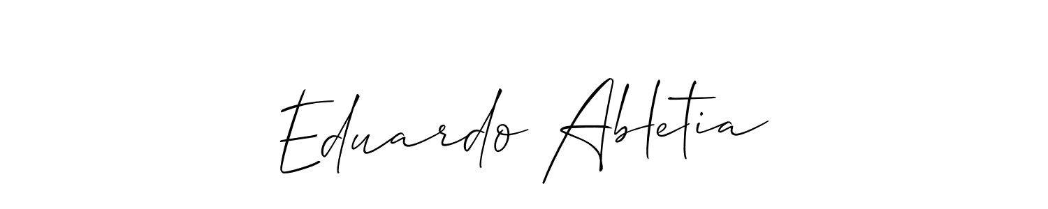 Also we have Eduardo Abletia name is the best signature style. Create professional handwritten signature collection using Allison_Script autograph style. Eduardo Abletia signature style 2 images and pictures png