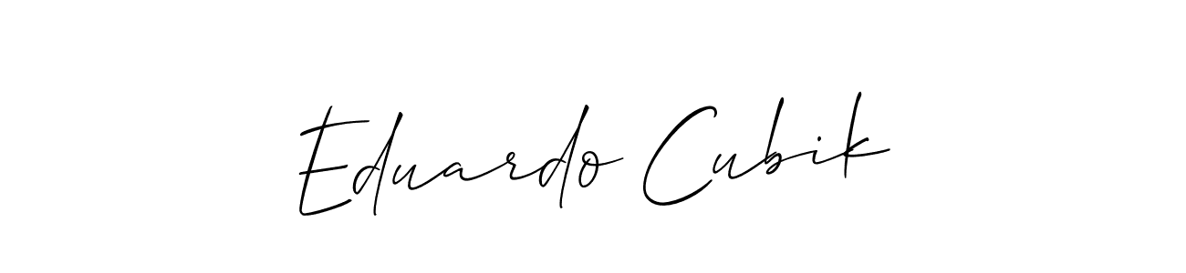 Similarly Allison_Script is the best handwritten signature design. Signature creator online .You can use it as an online autograph creator for name Eduardo Cubik. Eduardo Cubik signature style 2 images and pictures png