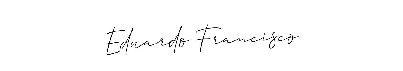 How to Draw Eduardo Francisco signature style? Allison_Script is a latest design signature styles for name Eduardo Francisco. Eduardo Francisco signature style 2 images and pictures png