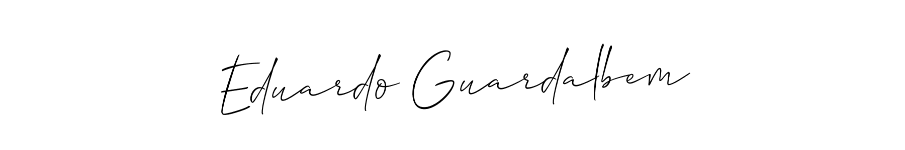 Check out images of Autograph of Eduardo Guardalbem name. Actor Eduardo Guardalbem Signature Style. Allison_Script is a professional sign style online. Eduardo Guardalbem signature style 2 images and pictures png