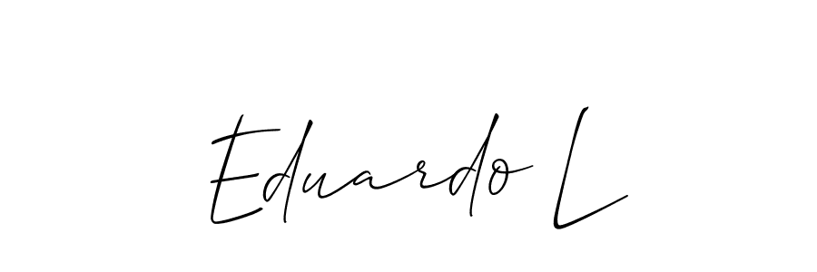 if you are searching for the best signature style for your name Eduardo L. so please give up your signature search. here we have designed multiple signature styles  using Allison_Script. Eduardo L signature style 2 images and pictures png