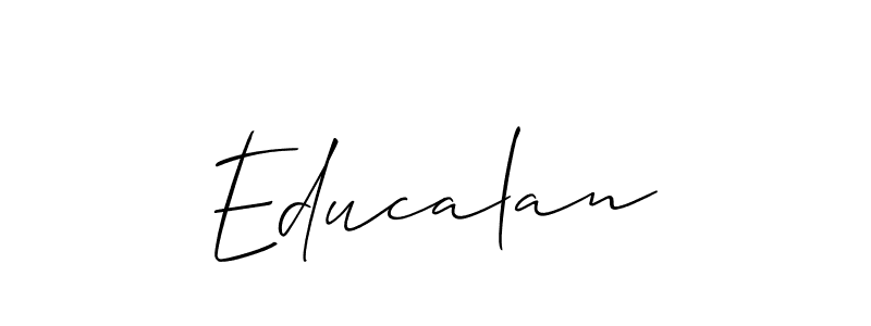 if you are searching for the best signature style for your name Educalan. so please give up your signature search. here we have designed multiple signature styles  using Allison_Script. Educalan signature style 2 images and pictures png