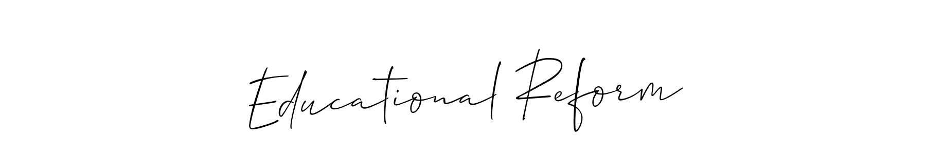 if you are searching for the best signature style for your name Educational Reform. so please give up your signature search. here we have designed multiple signature styles  using Allison_Script. Educational Reform signature style 2 images and pictures png