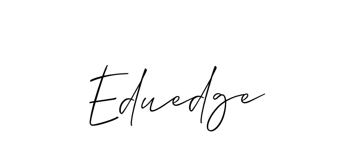 The best way (Allison_Script) to make a short signature is to pick only two or three words in your name. The name Eduedge include a total of six letters. For converting this name. Eduedge signature style 2 images and pictures png