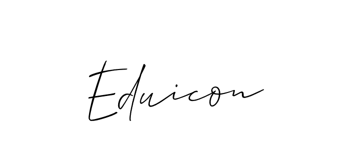 Also You can easily find your signature by using the search form. We will create Eduicon name handwritten signature images for you free of cost using Allison_Script sign style. Eduicon signature style 2 images and pictures png