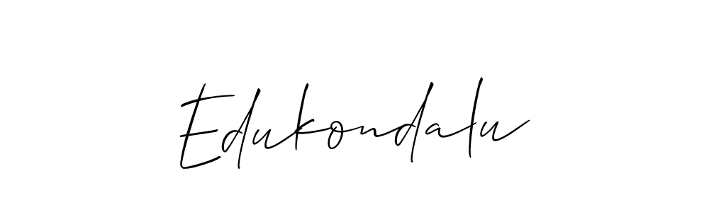 Make a beautiful signature design for name Edukondalu. With this signature (Allison_Script) style, you can create a handwritten signature for free. Edukondalu signature style 2 images and pictures png