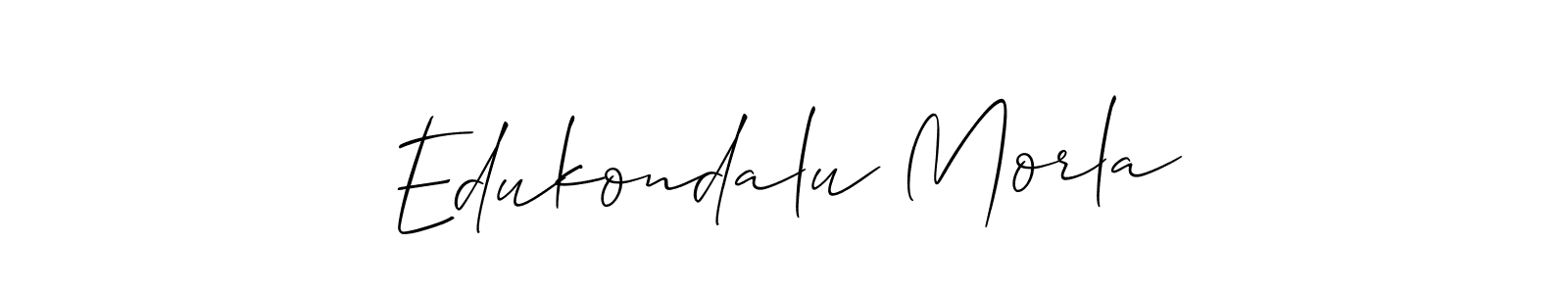 Edukondalu Morla stylish signature style. Best Handwritten Sign (Allison_Script) for my name. Handwritten Signature Collection Ideas for my name Edukondalu Morla. Edukondalu Morla signature style 2 images and pictures png