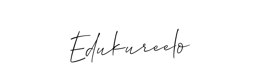 It looks lik you need a new signature style for name Edukureelo. Design unique handwritten (Allison_Script) signature with our free signature maker in just a few clicks. Edukureelo signature style 2 images and pictures png