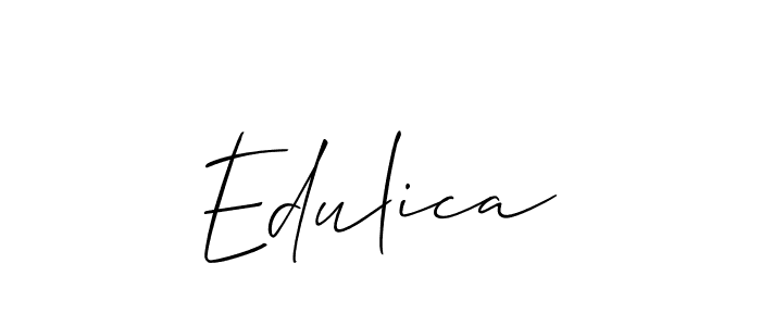 The best way (Allison_Script) to make a short signature is to pick only two or three words in your name. The name Edulica include a total of six letters. For converting this name. Edulica signature style 2 images and pictures png