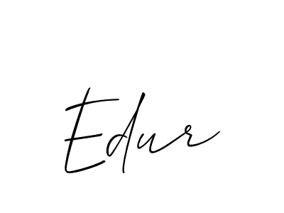 The best way (Allison_Script) to make a short signature is to pick only two or three words in your name. The name Edur include a total of six letters. For converting this name. Edur signature style 2 images and pictures png
