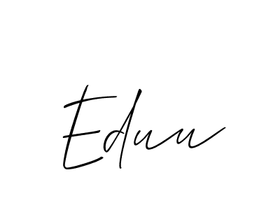 Design your own signature with our free online signature maker. With this signature software, you can create a handwritten (Allison_Script) signature for name Eduu. Eduu signature style 2 images and pictures png