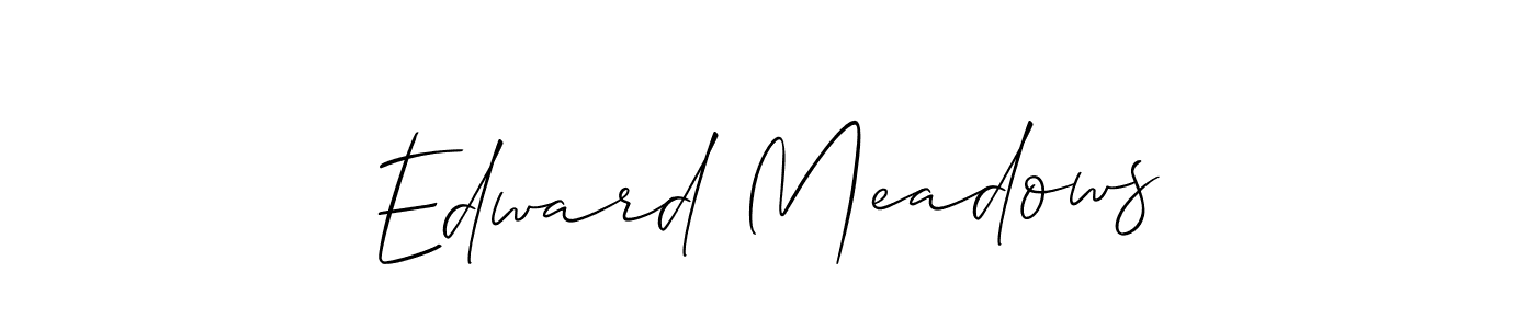 Edward Meadows stylish signature style. Best Handwritten Sign (Allison_Script) for my name. Handwritten Signature Collection Ideas for my name Edward Meadows. Edward Meadows signature style 2 images and pictures png